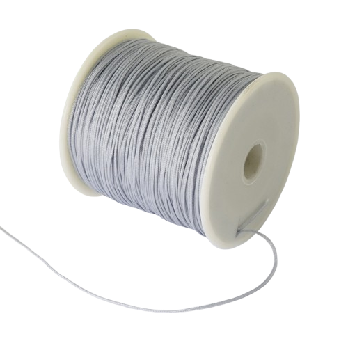 Nylon Rattail Koord Licht Grijs 0.5mm - 5 meter-Koord-Kraaltjes van Renate