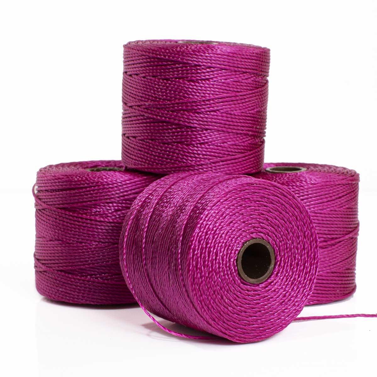 Nylon S-Lon draad Magenta Tex210 0,5mm - 70 meter-koord-Kraaltjes van Renate