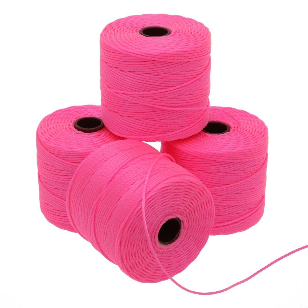 Nylon S-Lon draad Neon pink Tex210 0,5mm - 70 meter-koord-Kraaltjes van Renate