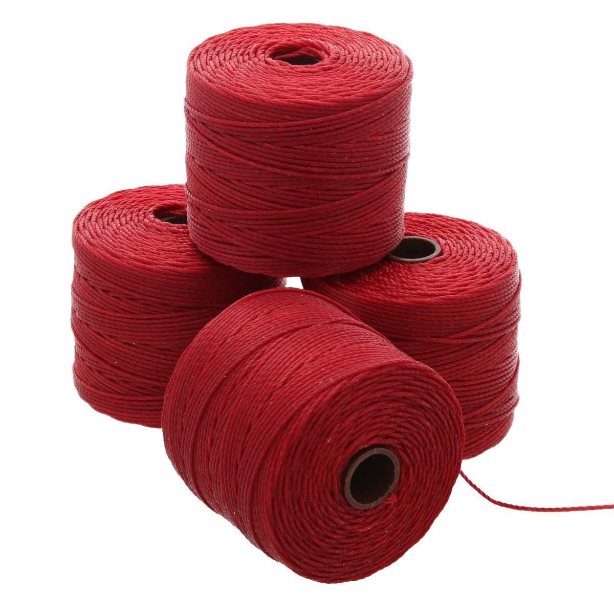 Nylon S-Lon draad Red Tex210 0,5mm - 70 meter-koord-Kraaltjes van Renate