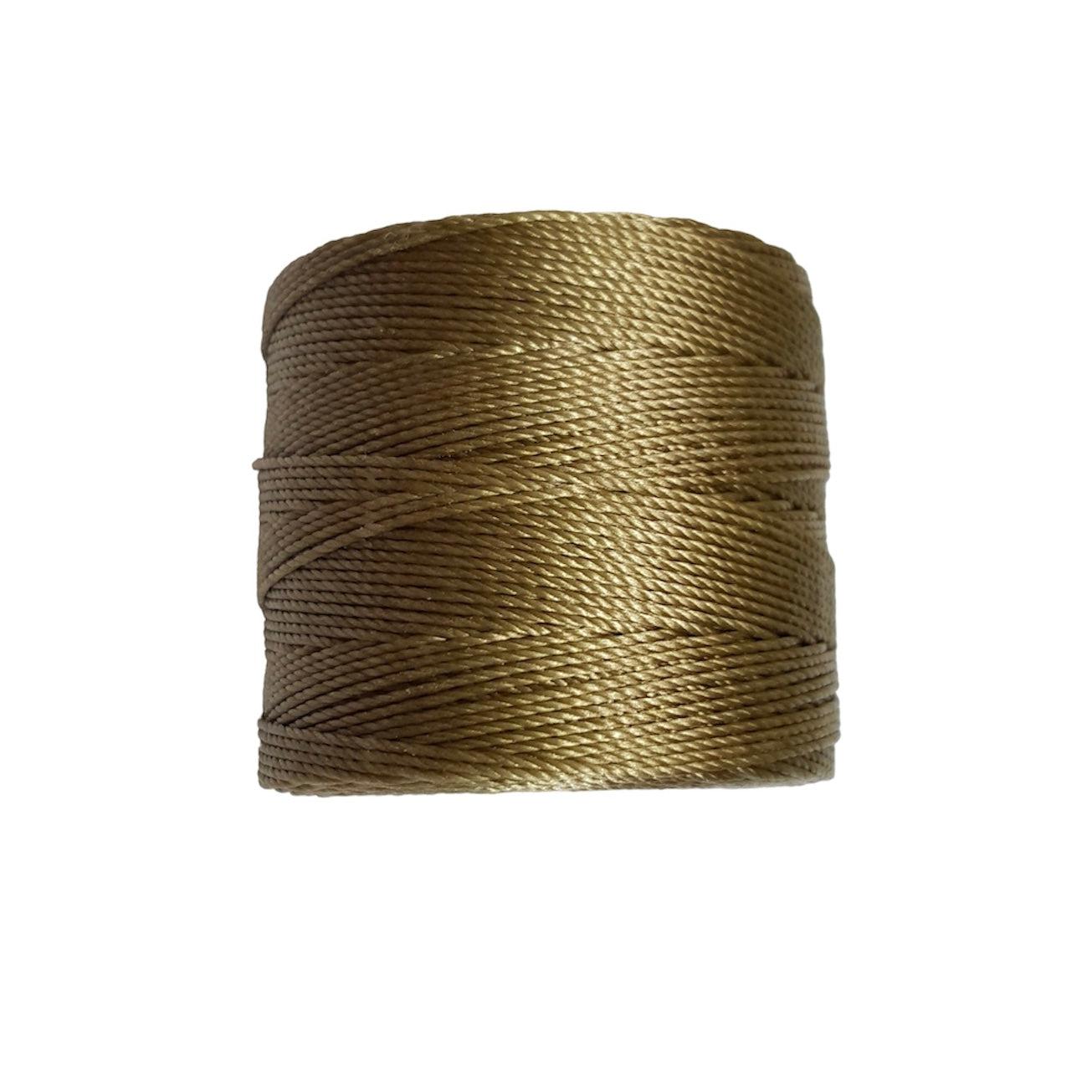 Nylon S-Lon draad Tex210 khaki 0,5mm - 70 meter-Kraaltjes van Renate