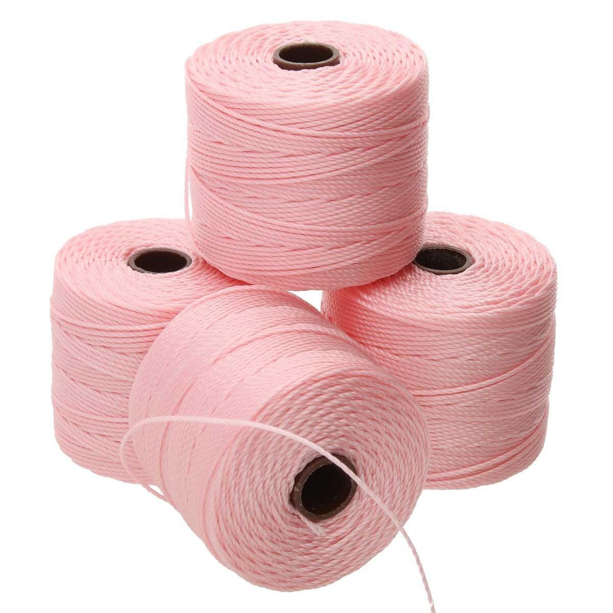 Nylon S-Lon draad Tex210 light pink 0,5mm - 70 meter-koord-Kraaltjes van Renate