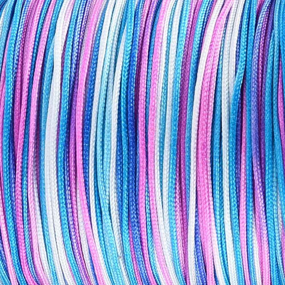 Nylon koord blauw / roze 0.8mm - per 5 meter-koord-Kraaltjes van Renate