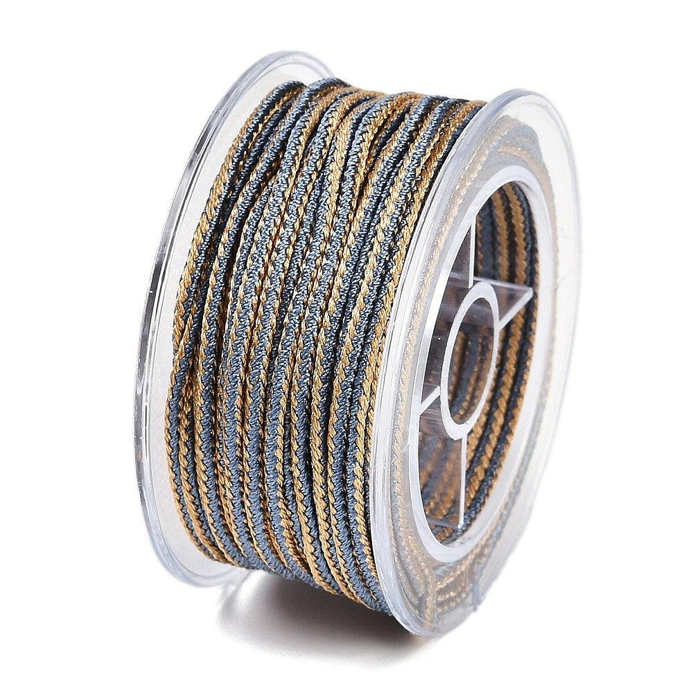 Nylon koord braided steel blue 1,5mm- per meter-koord-Kraaltjes van Renate