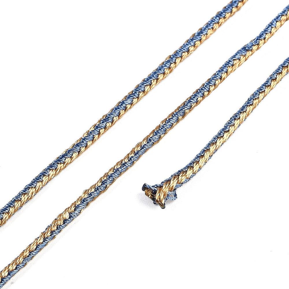 Nylon koord braided steel blue 1,5mm- per meter-koord-Kraaltjes van Renate