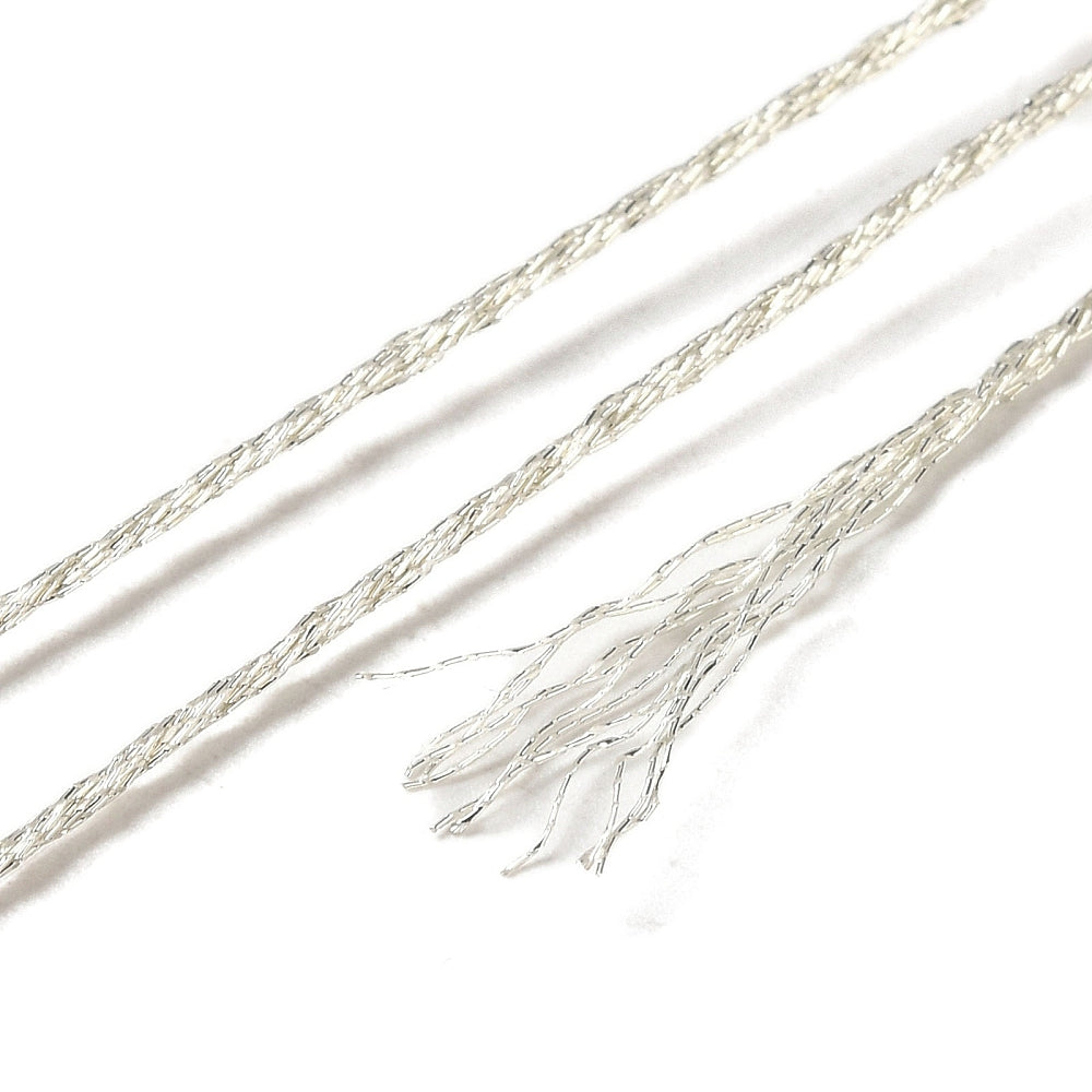 Borduurgaren Metallic Glitter Zilver 0.8mm - per klos 8m