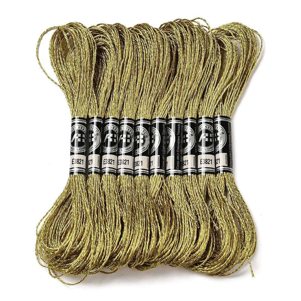 Borduurgaren Metallic Glitter Goud 0.8mm - per klos 8m