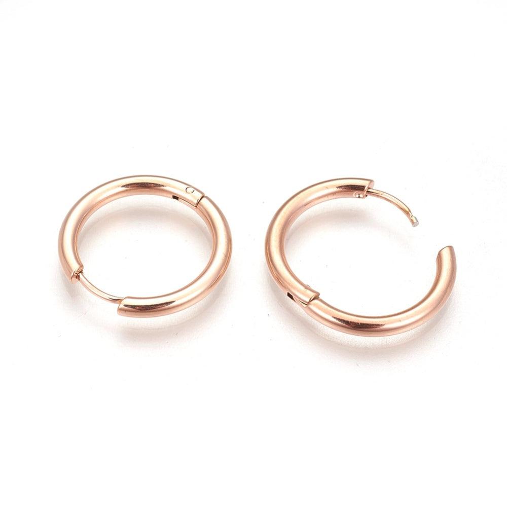 Oorbel Hoop RVS Rosegold 12mm - per paar-onderdelen-Kraaltjes van Renate