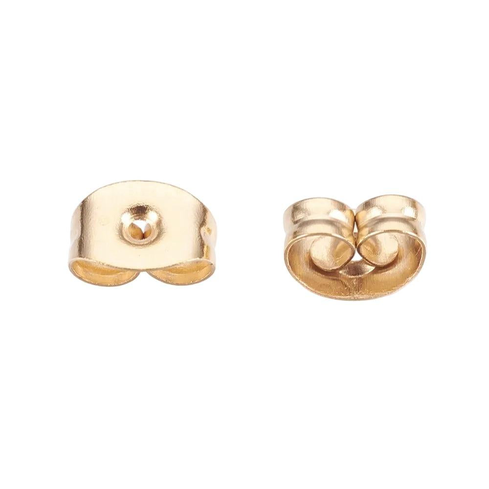 Oorbel achterkantjes RVS 24K Gold Plated 6x4mm - per 10 stuks-Onderdelen-Kraaltjes van Renate