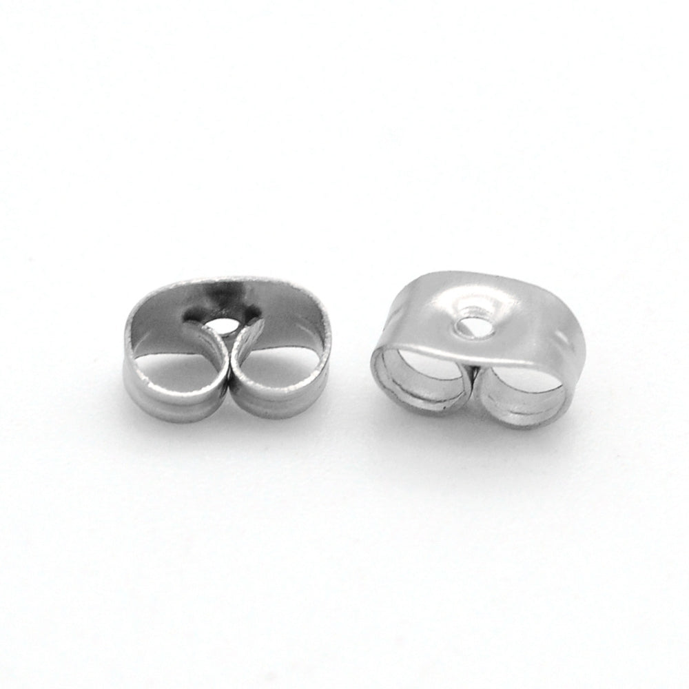 Oorbel achterkantjes RVS Zilver 6mm - per 10 stuks-Onderdelen-Kraaltjes van Renate