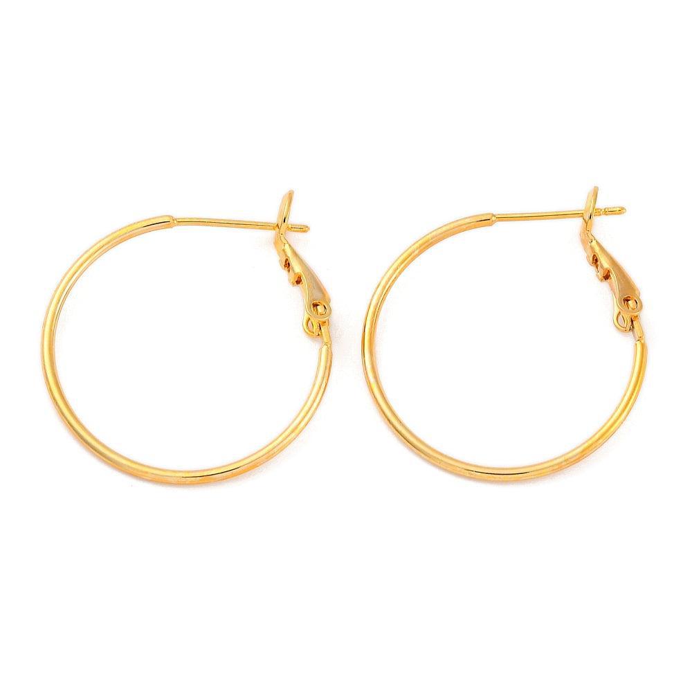 Oorbel brass 18K goud hoop 25mm- per paar-Onderdelen-Kraaltjes van Renate