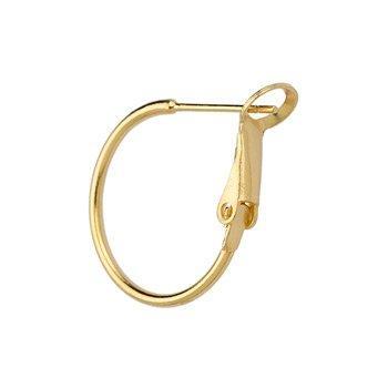 Oorbel brass 24Kr goud hoop 18mm- per paar-Onderdelen-Kraaltjes van Renate