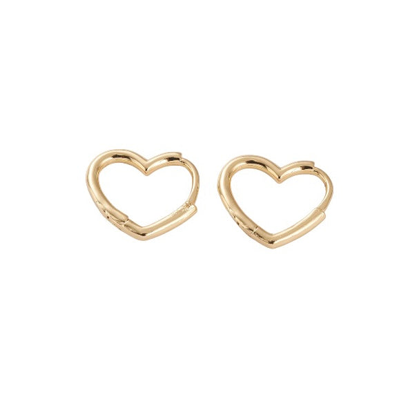 Oorbel brass goud hartje 14x15x1.5mm- per paar-onderdelen-Kraaltjes van Renate