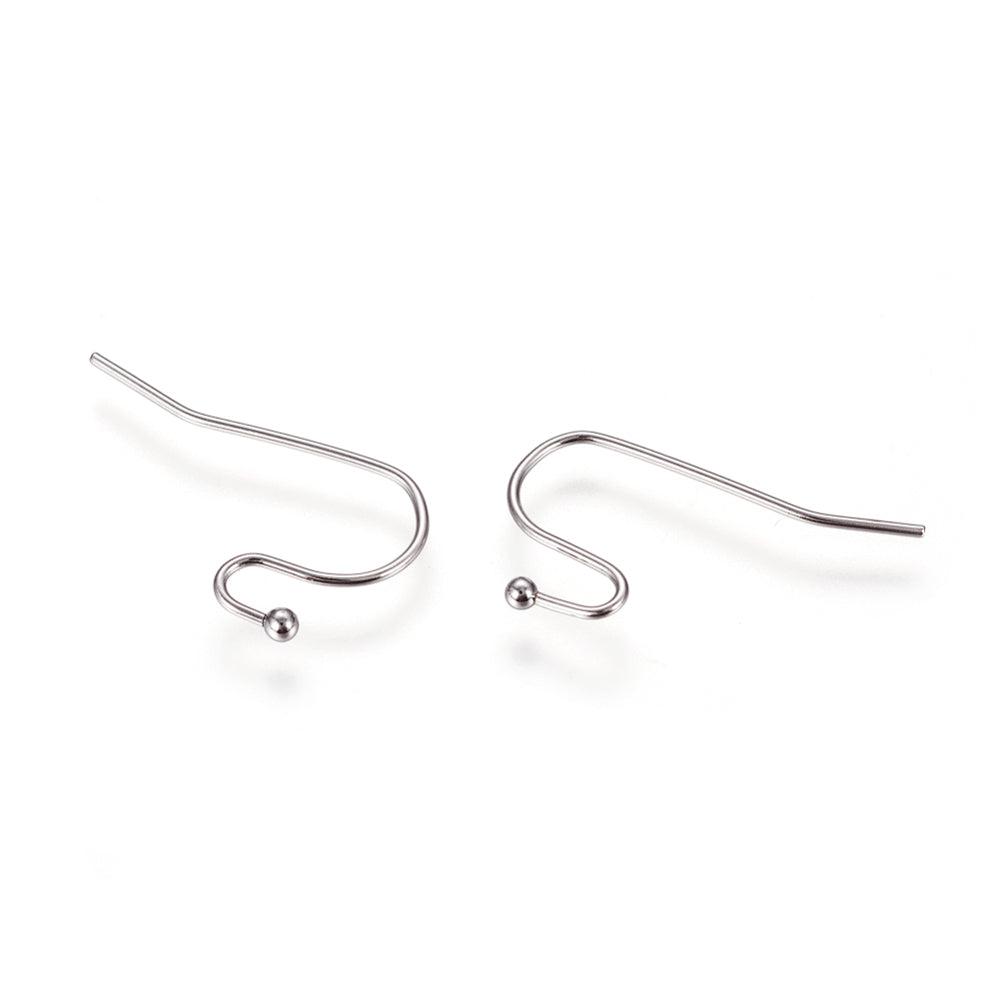 Oorbel hooks RVS zilver 22x12mm-onderdelen-Kraaltjes van Renate