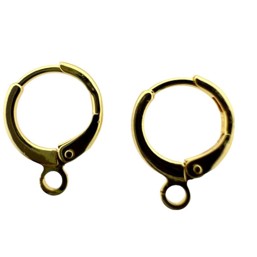 Oorbel 18K goud horizontal loop 15x11.5x2mm- per paar-onderdelen-Kraaltjes van Renate