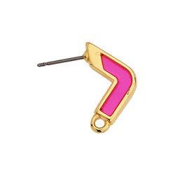 Oorbellen 24K goud roze 12x20mm- per paar-onderdelen-Kraaltjes van Renate