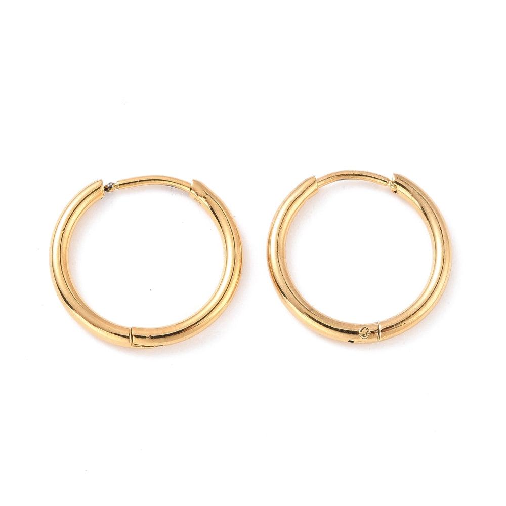 Oorbellen RVS 18K goud hoop 16x2mm- per paar-Onderdelen-Kraaltjes van Renate