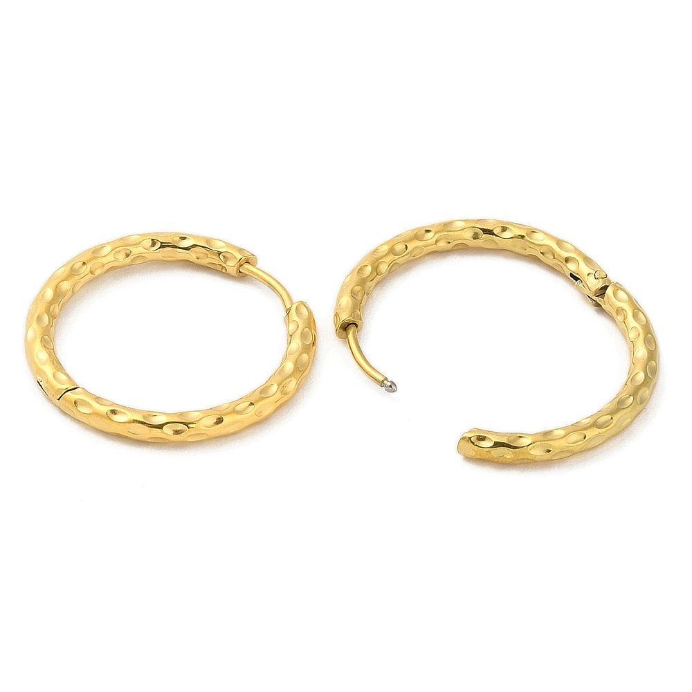Oorbellen RVS 18K goud hoop 24mm - per paar-Onderdelen-Kraaltjes van Renate
