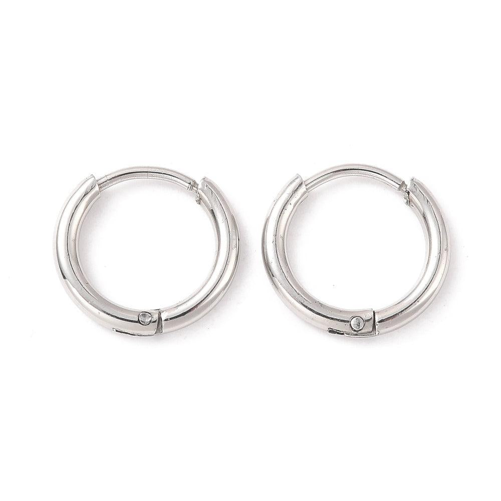 Oorbellen RVS zilver hoop 11x1,6mm- per paar-Onderdelen-Kraaltjes van Renate