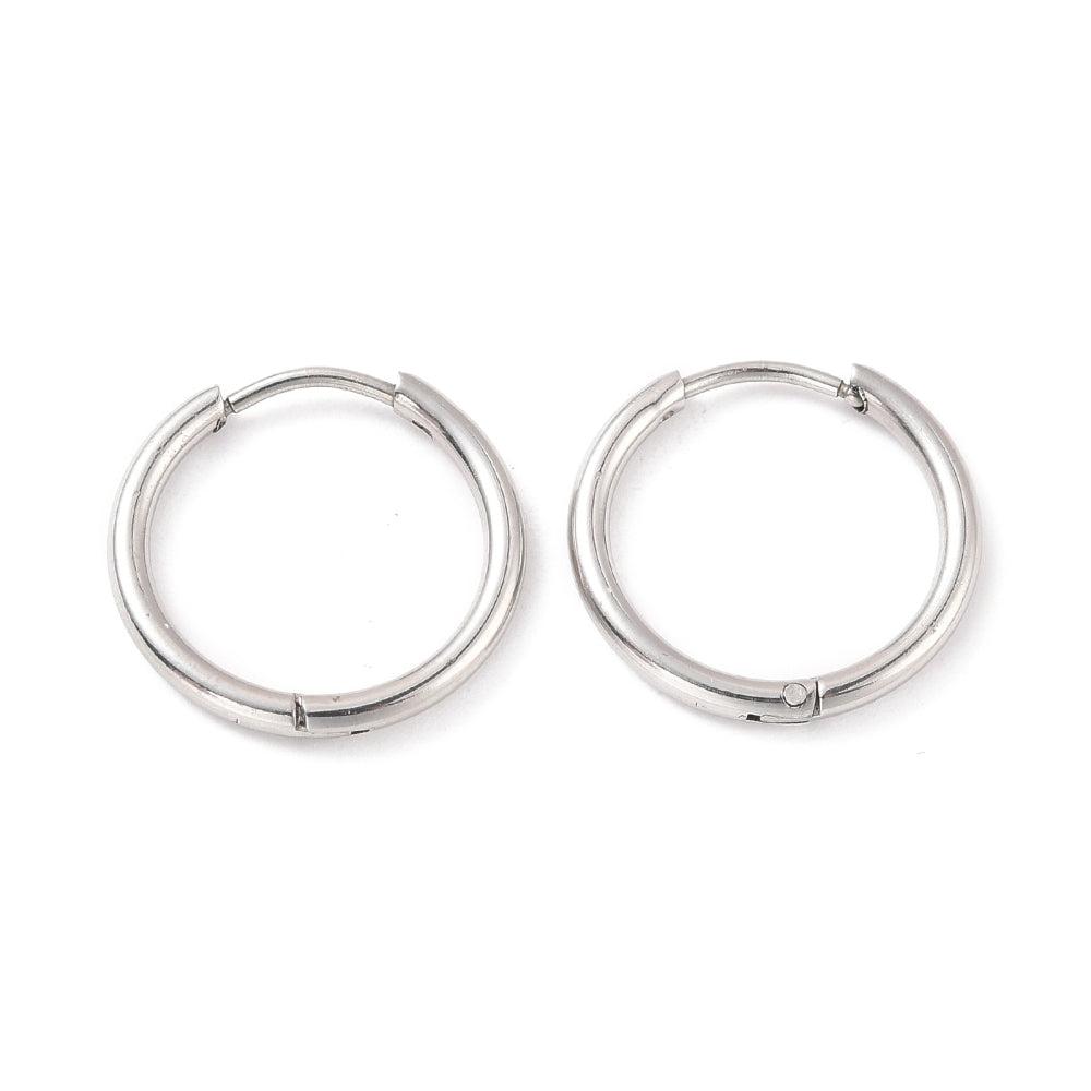 Oorbellen RVS zilver hoop 16x2mm- per paar-Onderdelen-Kraaltjes van Renate