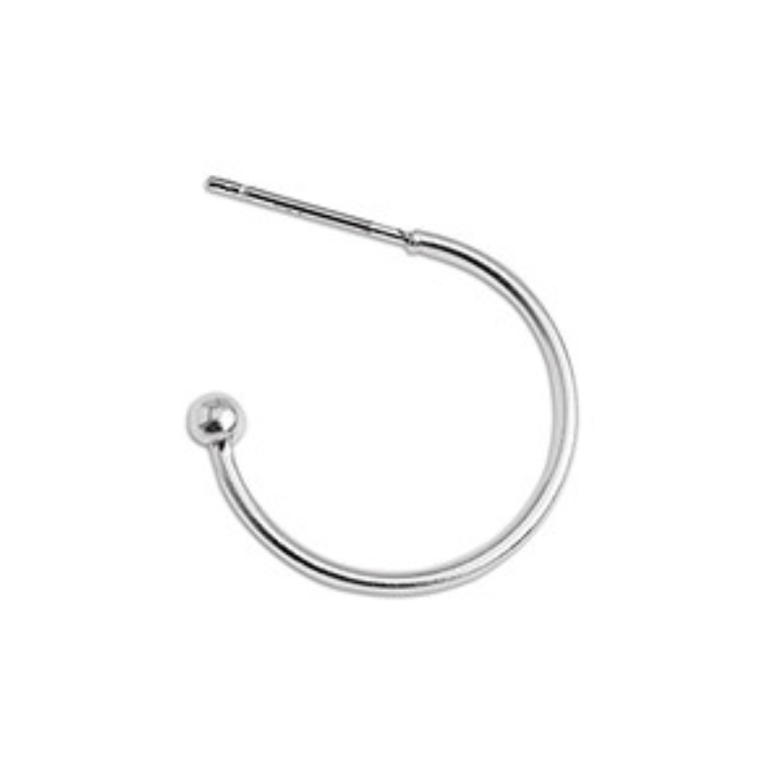 Oorbellen basis RVS zilver 20mm- per paar-onderdelen-Kraaltjes van Renate