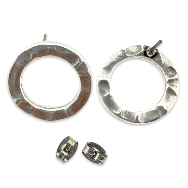 Oorbellen cirkel zilver 20mm- per paar-onderdelen-Kraaltjes van Renate