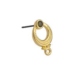 Oorbellen grey 24K goud 7x13mm- per paar-onderdelen-Kraaltjes van Renate