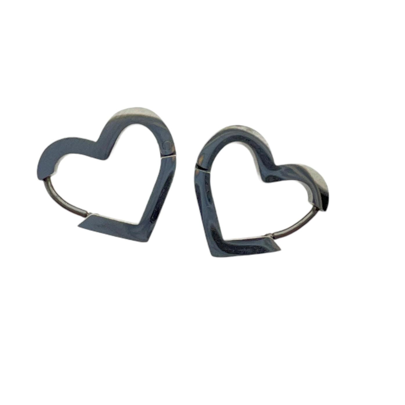 Oorbellen hartjes RVS 15mm - per paar-onderdelen-Kraaltjes van Renate