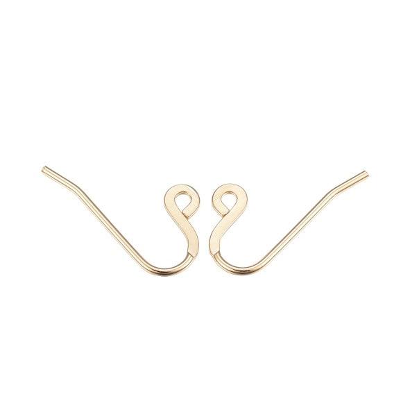 Oorbellen hooks RVS goud 12x22mm- per paar-oorbellen-Kraaltjes van Renate