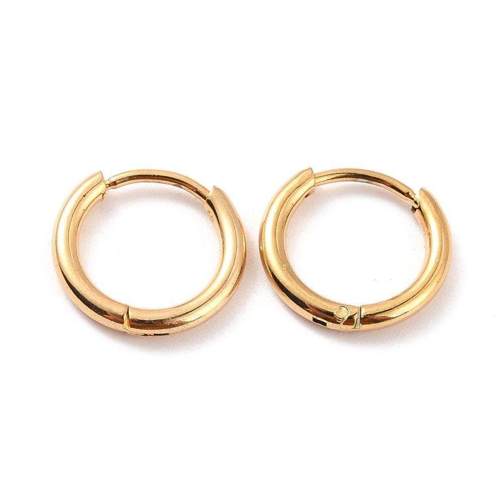 Oorbellen hoop 18K RVS goud 11mm- per paar-Sieraden-Kraaltjes van Renate
