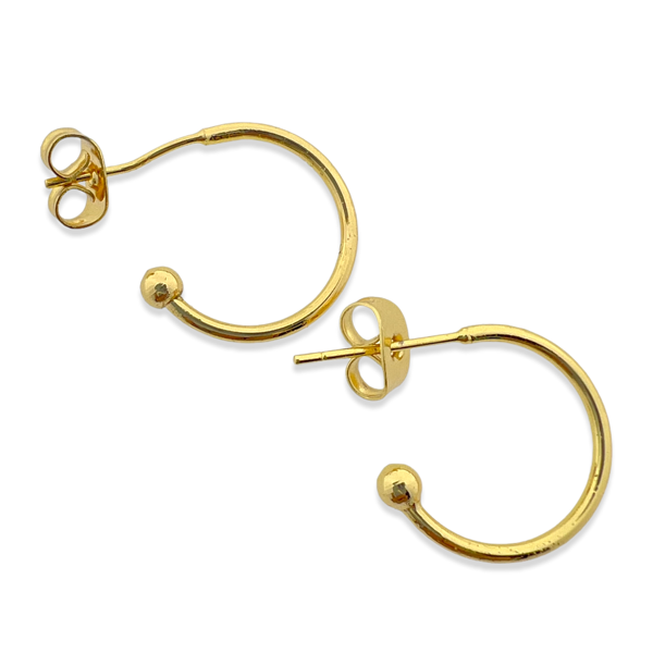 Oorbellen hoop 18K gold plated 14x20mm-Sieraden-Kraaltjes van Renate