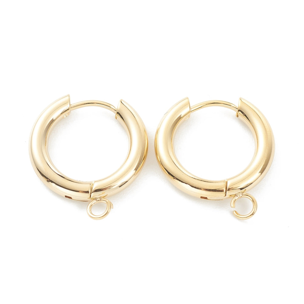 Oorbellen hoop 24K RVS goud 18mm - per paar-Onderdelen-Kraaltjes van Renate