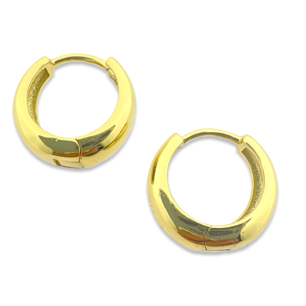 Oorbellen hoop chunky goud stainless steel 14mm-Sieraden-Kraaltjes van Renate