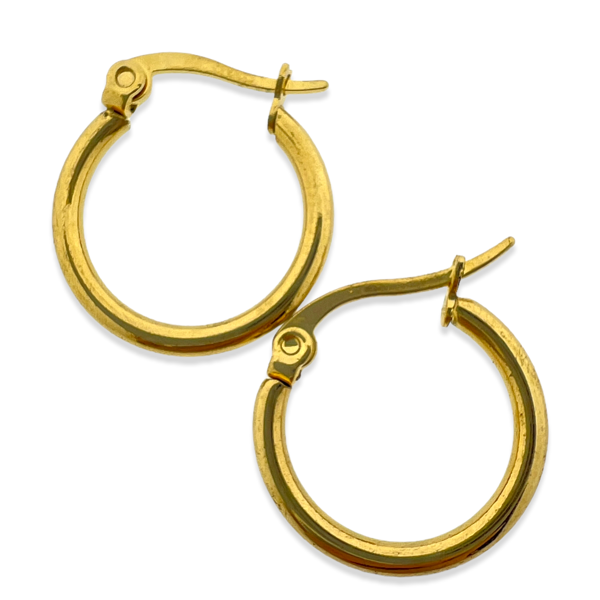 Oorbellen hoop goud stainless steel 17x2mm-Sieraden-Kraaltjes van Renate