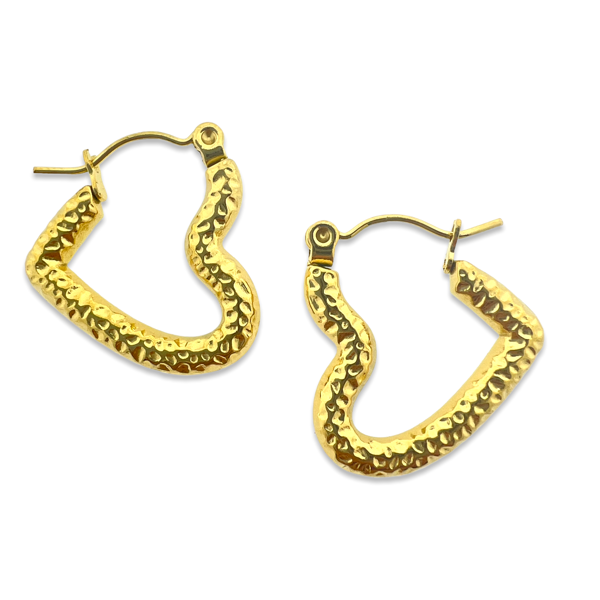 Oorbellen hoop hart goud stainless steel 20mm-Sieraden-Kraaltjes van Renate