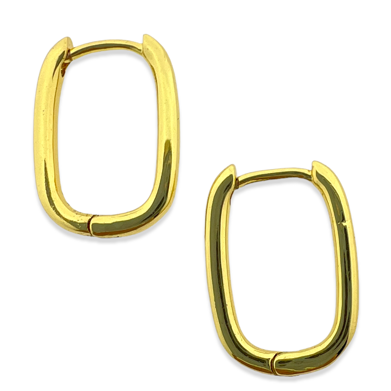 Oorbellen hoop ovaal goud 18K gold plated 16x12mm-Sieraden-Kraaltjes van Renate