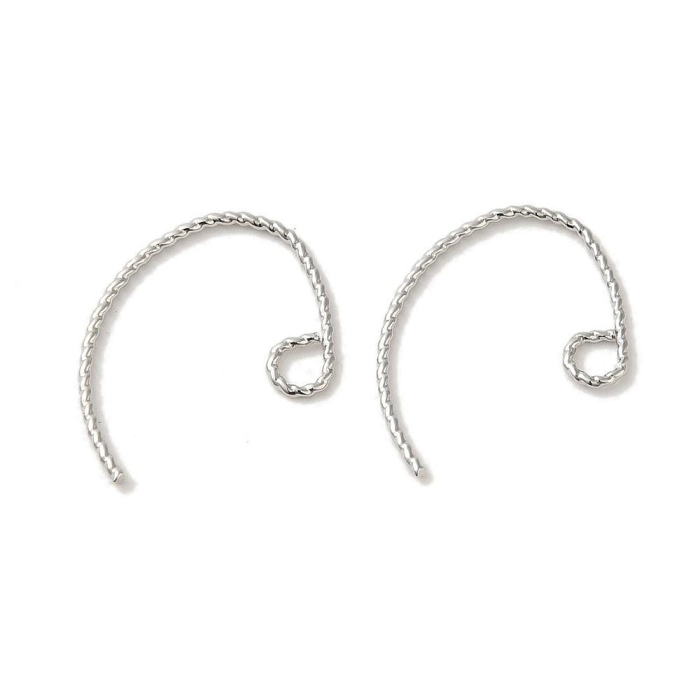 Oorbellen hoop twisted 14mm RVS zilver- per paar-bedels-Kraaltjes van Renate