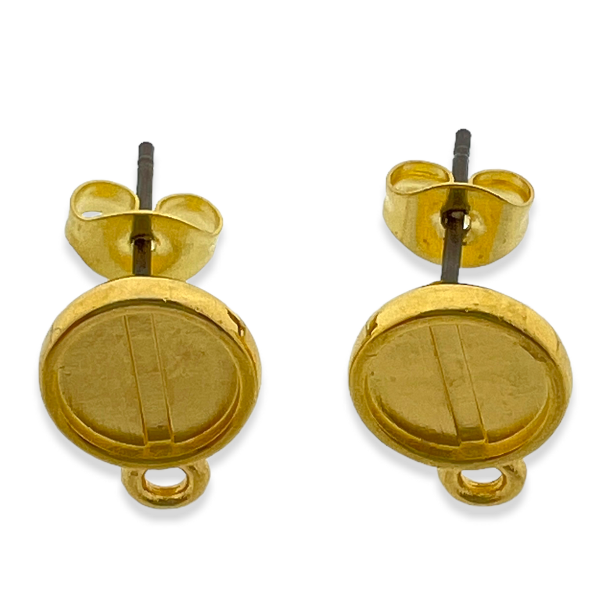 Oorbellen rond met oogje goud stainless steel 6mm-Sieraden-Kraaltjes van Renate