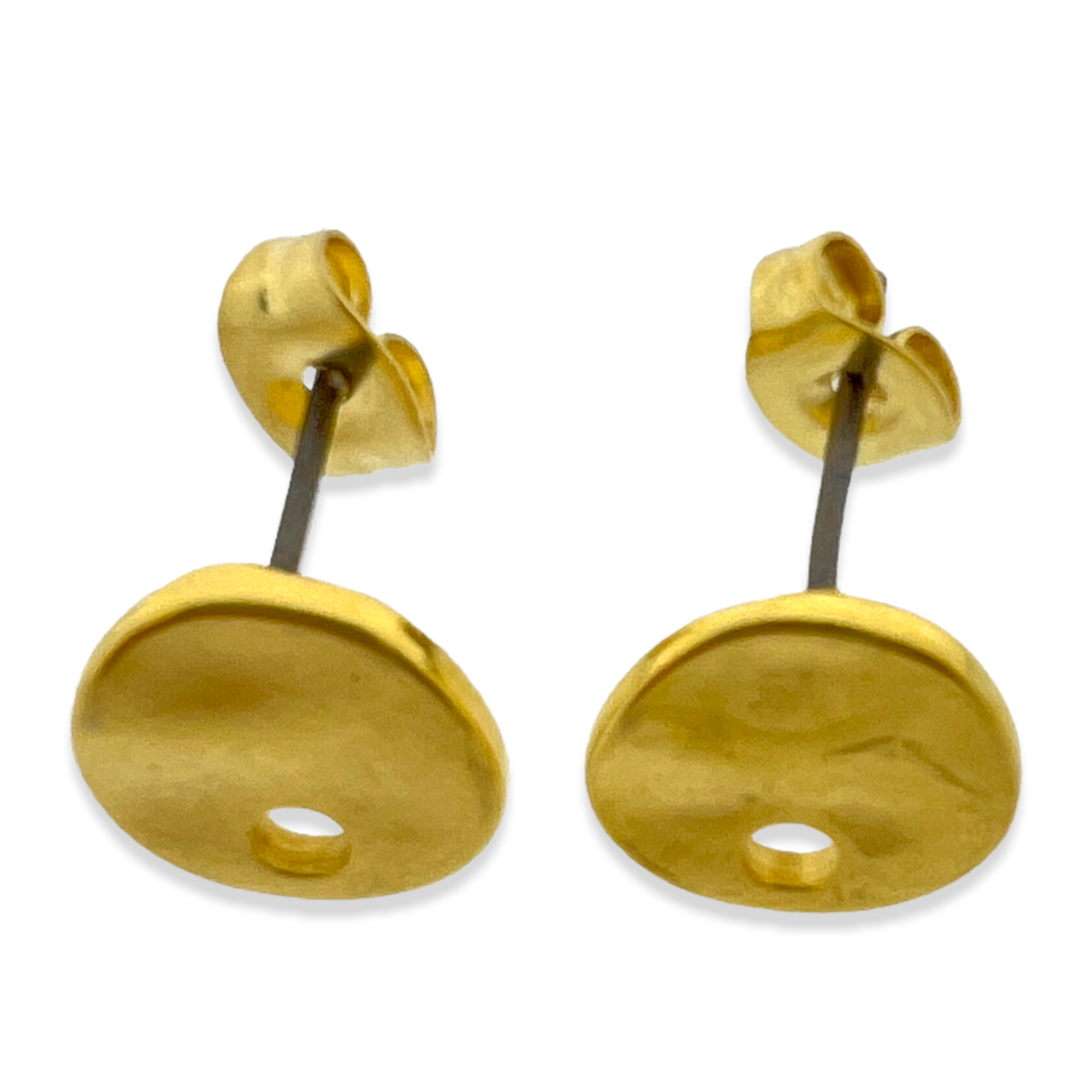 Oorbellen rond muntje goud stainless steel 8mm-Sieraden-Kraaltjes van Renate