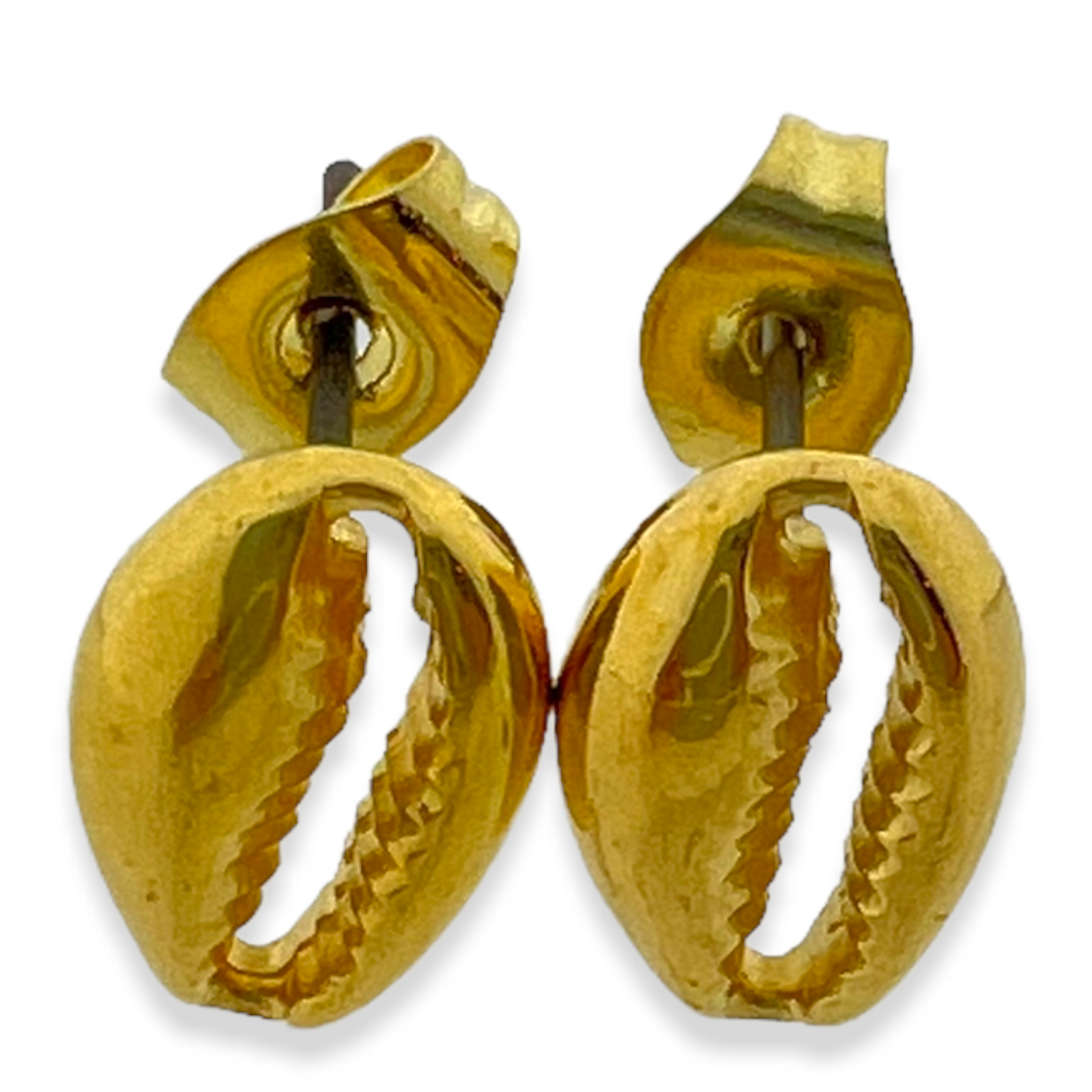 Oorbellen schelp goud stainless steel 11mm-Sieraden-Kraaltjes van Renate