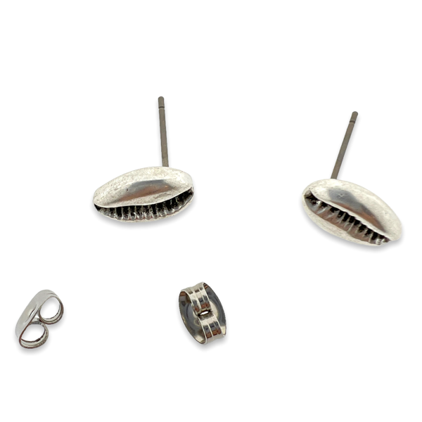 Oorbellen schelp zilver 7x10mm- per paar-onderdelen-Kraaltjes van Renate