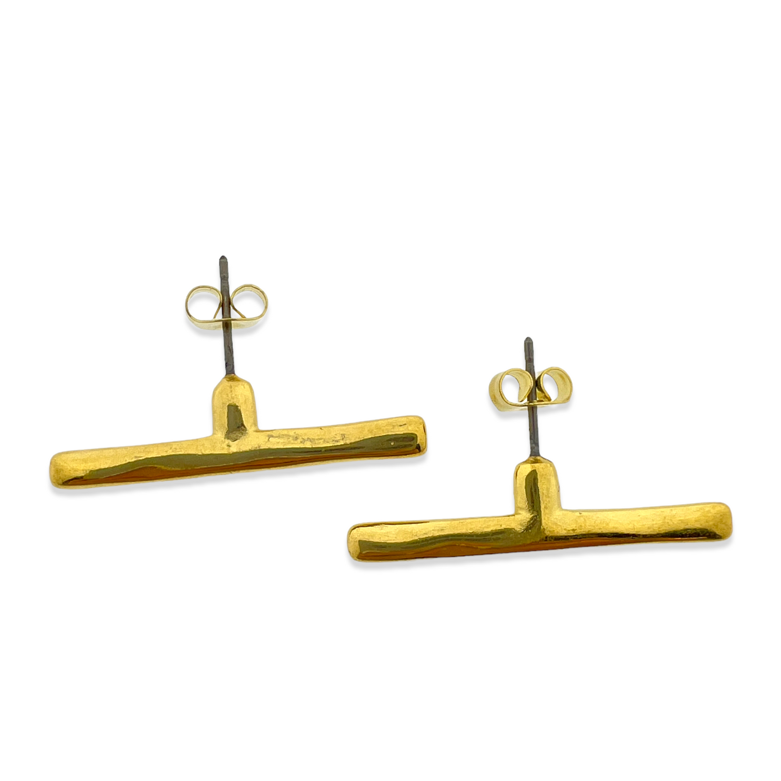 Oorbellen staaf goud stainless steel 30mm-Sieraden-Kraaltjes van Renate