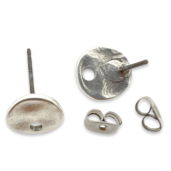 Oorbellen steker wavy rond zilver 10mm- per paar-onderdelen-Kraaltjes van Renate