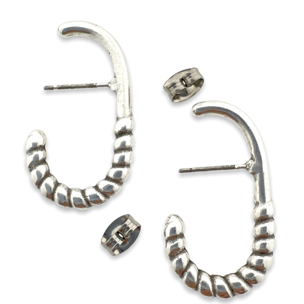 Oorbellen twisted zilver 30mm- per paar-onderdelen-Kraaltjes van Renate