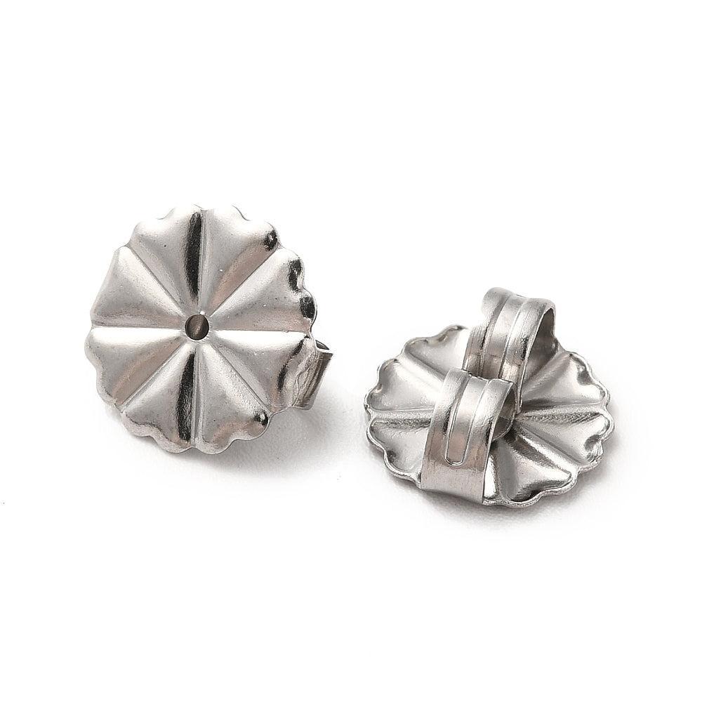 Oorbelstopper bloem RVS Zilver 10mm - per stuk-Onderdelen-Kraaltjes van Renate
