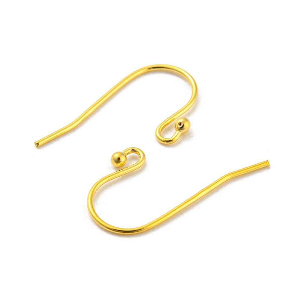 Oorhaken Sterling Zilver 18K Gold Plated 21mm - 1 paar-Onderdelen-Kraaltjes van Renate