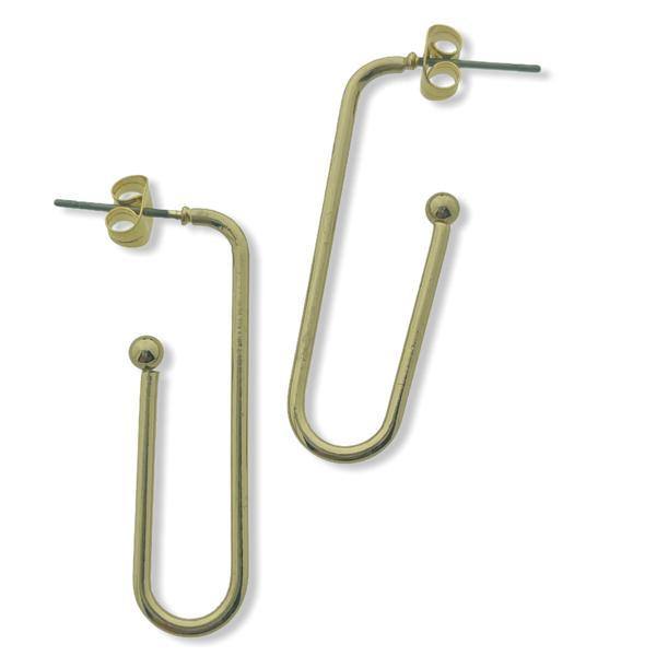 Oorhangers rechthoek goud 17x37mm - 1 paar-Kraaltjes van Renate