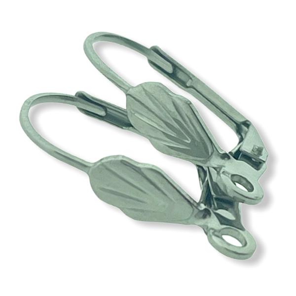 Oorhangers schelp RVS zilver 18.5x10mm - 1 paar-Kraaltjes van Renate