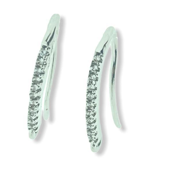 Oorhangers zirkonia zilver 19x9mm - 1 paar-Kraaltjes van Renate