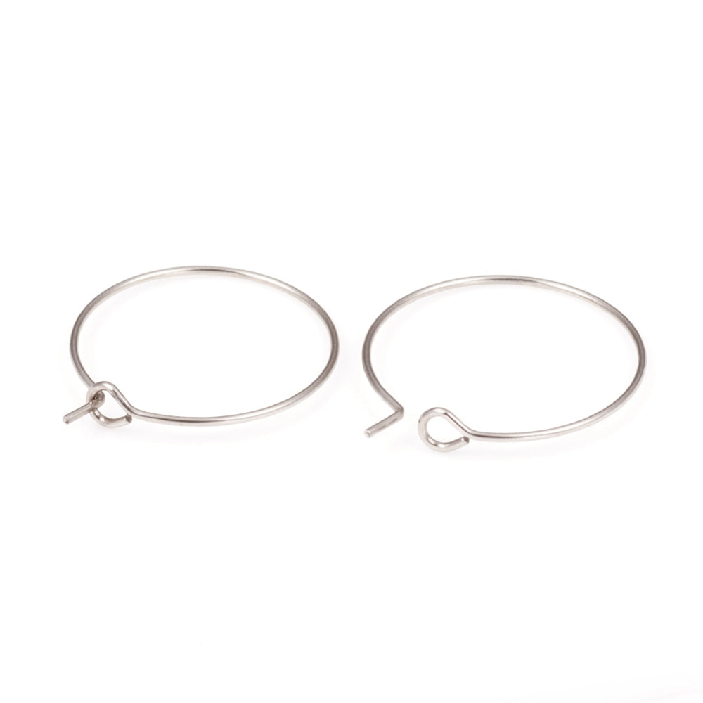 Oorringen Hoop RVS Zilver 20mm - per paar-Onderdelen-Kraaltjes van Renate